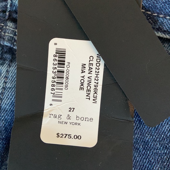 Rag & Bone Mia Yoke - Clean Vince - Size 27 - Picture 8 of 10